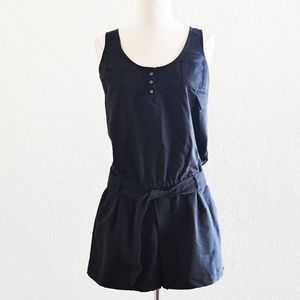 Black Sleeveless Romper with Sash Size S